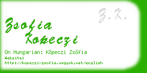 zsofia kopeczi business card